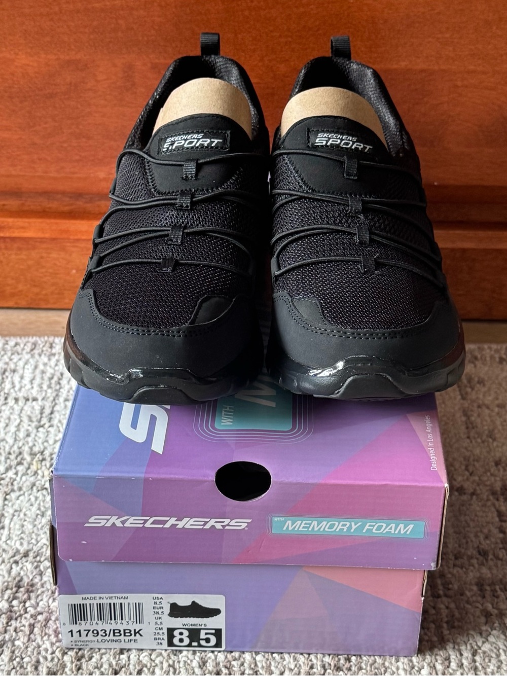 Skechers Sport BBK Memory Foam Sneaker In Black